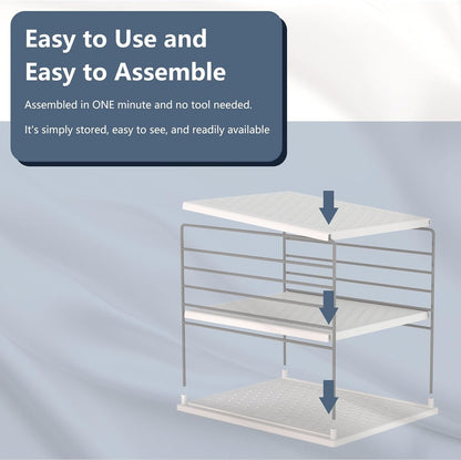 Pantry Organizers and Storage, Foil and Plastic Wrap Organizer- Divided Compartment Holder for Aluminum Foil&Wraps&Baggie Boxes, Upgraded Shelf Organizer for Pantry Organizer, Pantry Storage