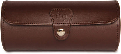 CASE ELEGANCE Travel Watch Case Roll Organizer for Men | Vegan Faux Leather Watch Display Case | Watch Display, Storage & Holder | Watch Case for Men's Watch Collection | Watch Holder for Men | Brown