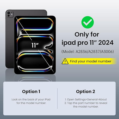 ZtotopCases for New iPad Pro 11 Inch Case 2024 (M4), Premium PU Leather Smart Cover with Auto Wake/Sleep,Multiple View Angles with Hand Strap and Pocket for iPad Pro 11 5th Gen,Denimblack