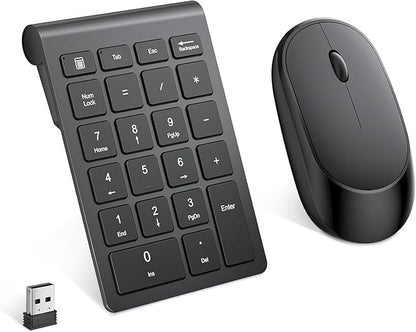 Wireless Number Pad, Lekvey Numeric Pad and Mouse Combo, Portable Slim 2.4GHz