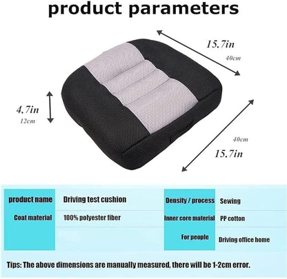 Car Booster Seat Booster Height Lifting Pad Breathable Mesh Portable Car Seat Cushion for Truck, Car, SUV, Office Chair, Wheelchair (Black&Grey)