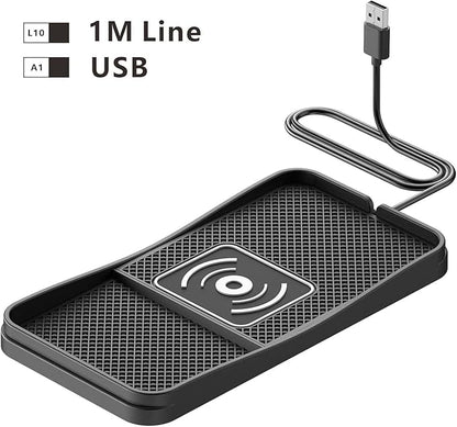 Car Wireless Charger Pad for Honda Pilot 2003-2025, Fast Car Wireless Charging Pad for Car Center Console, Non Slip Charging Mat,1M-USB