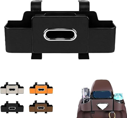 Car Organizers and Storage Box Behind Seat, Car Organizer Back of Seat, 4 in 1 Multifunctional Cars Organizer, For Snacks, Drinks, Bag Hook, Keep Tidy & Organized (Black)