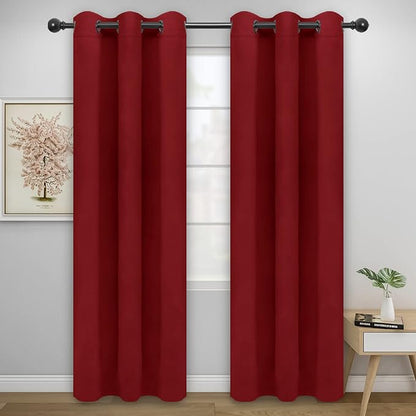 Easy-Going Blackout Curtains for Bedroom, Solid Thermal Insulated Grommet and