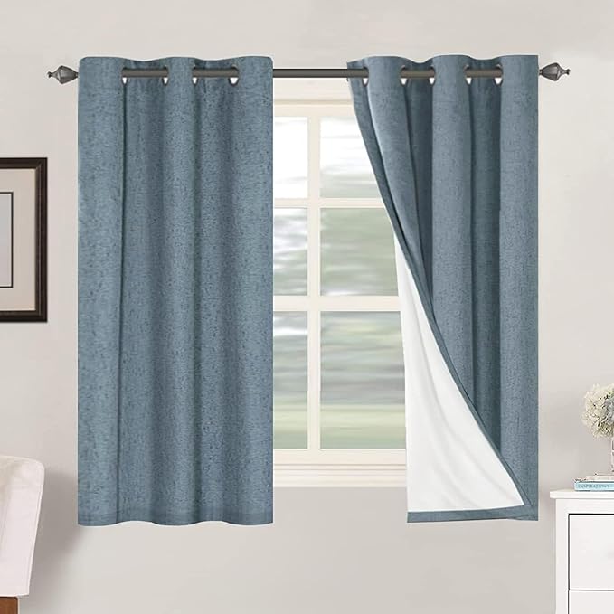 H.VERSAILTEX Primitive Linen Curtains 100% Blackout Curtain Drapes Burlap