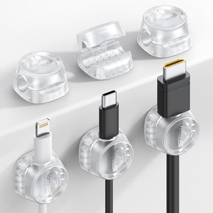 6Pack Cord Organizer, Office Desk Accessories - Lamicall Clear Cable Management Clips, Home Workspace Chritsmas Organization Accessories, Nightstand Desk Decor, Dorm Room Desktop Gadget Essentials