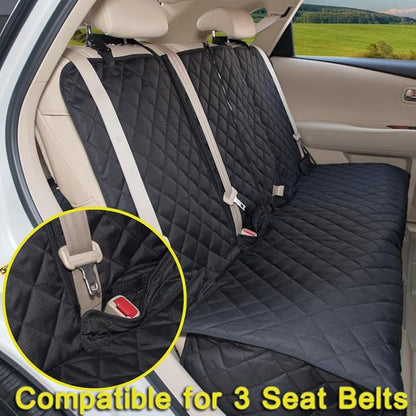 YOVEEKLE Dog Car Seat Cover, Deluxe Waterproof Pet Back Carseat Protector for Cars, SUVs, Trucks, Nonslip and Easy Cleanup Backseat Pet Cover for Automotive Rear Bench (Black)