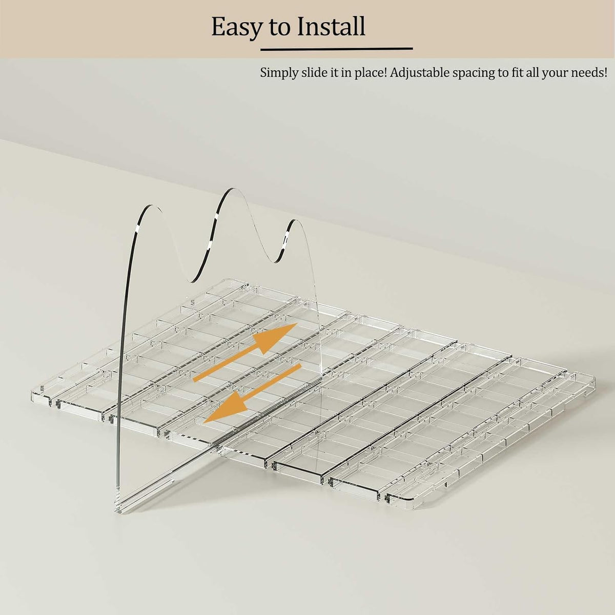 Purse Organizer for Closet - 2 Pack Acrylic Clear Shelf Dividers, Adjustable Bag Handbag Book Storage Organizer for Bedroom Office, Cloud