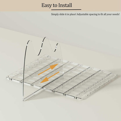 Purse Organizer for Closet - 2 Pack Acrylic Clear Shelf Dividers, Adjustable Bag Handbag Book Storage Organizer for Bedroom Office, Cloud