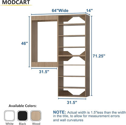 Modular Closet Tower Organizer, Wooden Wardrobe Organizer Kit