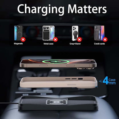 Car Wireless Charger Pad for Honda Accord 2000-2025, Fast Car Wireless Charging Pad for Car Center Console, Non Slip Charging Mat,1M-Type C