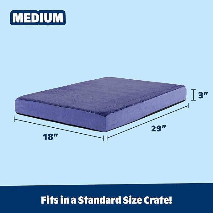 Barkbox Orthopedic Dog Bed with Memory Foam, Premium Comfort for Dogs and Puppies, Dog Bed for Joint Relief and Restful Sleep, Durable and Easy to Clean - Navy, Medium