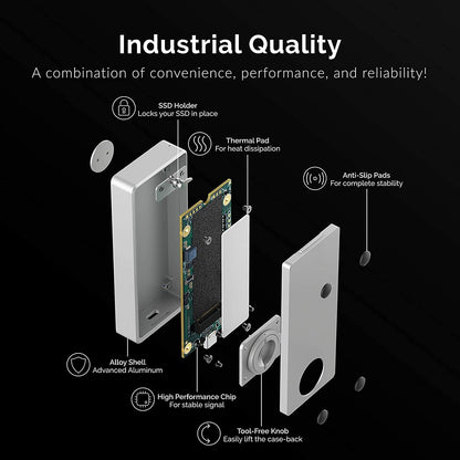 SABRENT Thunderbolt 3 Certified M.2 NVMe SSD Tool Free Solid Aluminum Enclosure (EC-T3NS)