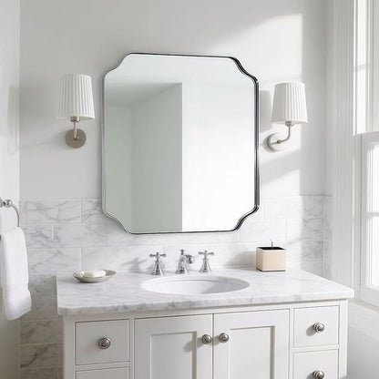 ANDY STAR 24"x24" Chrome Mirror, Polished Nickel Square Mirror