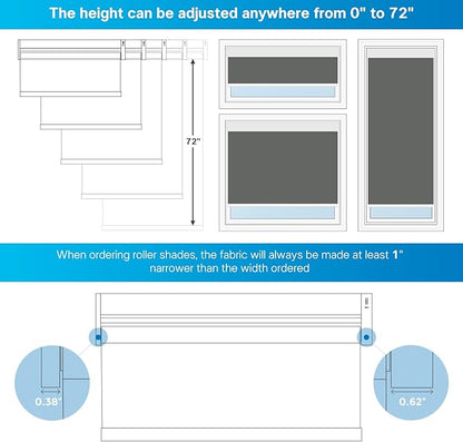 DENFOON Motorized Blackout Shades, Thermal Polyester, Solar Powered,