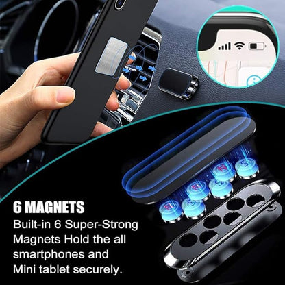 SALEX Flat Magnetic Phone Mounts 2 Pack. Black Cell Phone Holder for Car Dashboard, Wall, Truck. Universal Stick on iPad Wall Magnet Mount Kit for Tablets, Smartphones. Magnetic Phone Mount for iPhone