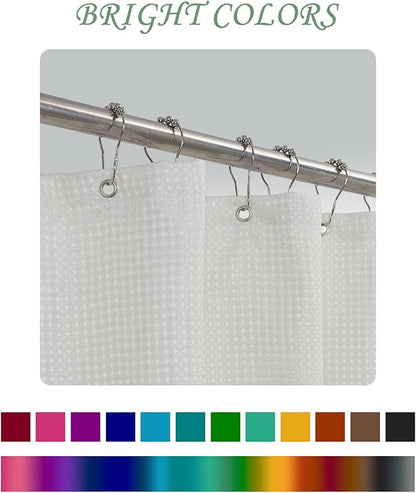 ggaimwf 60x72 Inch Solid Color Shower Curtain for Bathroom Waffle Bath Water Resistant Fabric Curtains Beige Modern Thick Shower Stall Curtain with Metal Hooks