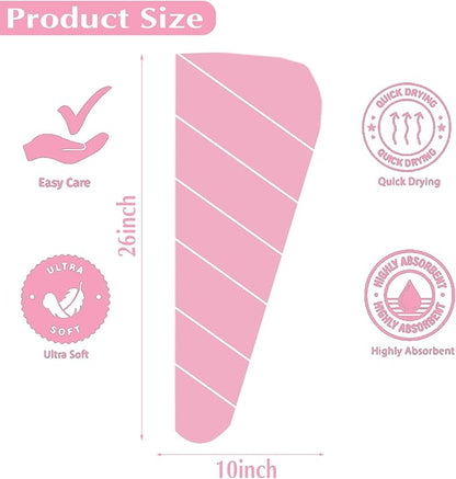 YHPDYL Hair Drying Towel 3 Pack - Ultra Soft Microfiber Turban Twist Hair Wrap for Women - Super Absorbent, Quick Dry Hair Towel Cap for Wet Hair (3 Colors, Yellow Pink & Red)