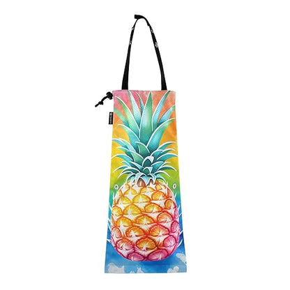 ALAZA Hanging Car Trash Bags Garbage Bag Trash Can for Back Seat Small Colorful Pineapple Washable Storage Bag Retractable 2 Pack