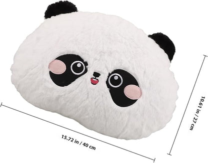Cartoon Panda Plush Car Seat Cushion Lumbar Support Pillow for Driving Office Chair with Shoulder Relaxer and Headrest Cushion