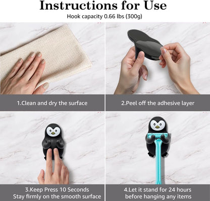 Cute Penguin Razor Holder Shower, Animals Bathroom Decor, Cute Gadgets Leg Razor Holder, Funny Bathroom Decor Accessories for Women Mom Sister Friend Wife Girlfriend, Penguin Gifts for Women
