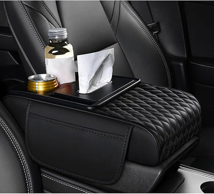 Car Center Console Cover for KIA K4 2024–2025,Arm Rest Lid Cushion Protector Multifunctional Armrest Cushion Pad Interior Accessories,Black