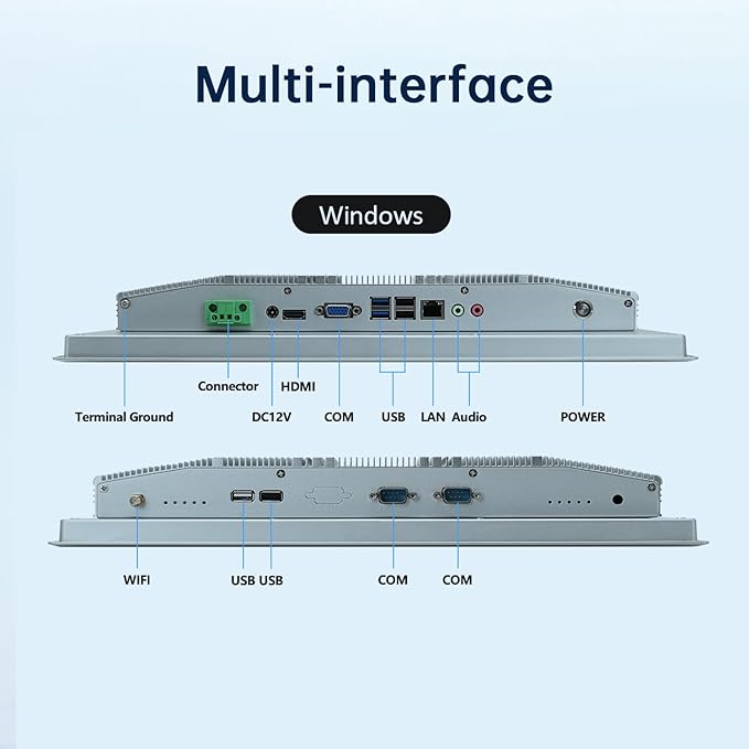17-Inch Industrial Embedded Panel PC, Ratio 4:3 Multi-Touchscreen-Monitor