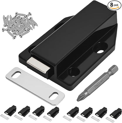 8 Pack Magnetic Push Latch, Heavy Duty Magnetic Touch Latch,