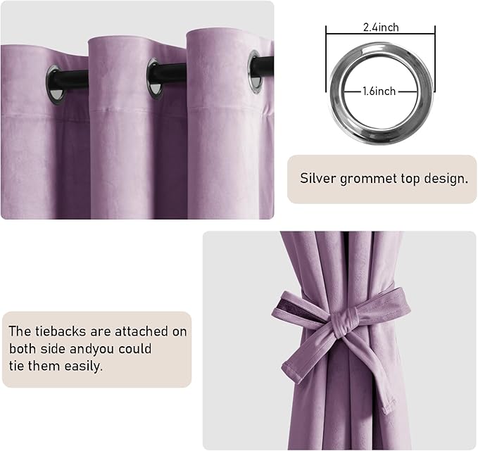 JIUZHEN Velvet Blackout Curtains