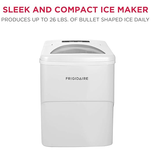 Frigidaire EFIC108 Counter top Portable, 26 lb per Day Compact Ice Maker Machine
