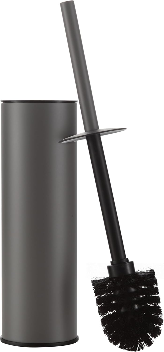 BGL Gunmetal Grey Toilet Brush and Holder,Stainless Steel Toilet Brushes for Bathroom with Holder