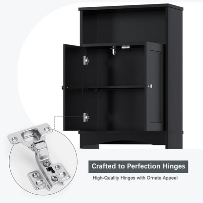 Over The Toilet Storage Cabinet, Over The Toilet Cabinet for Bathroom with Inner Adjustable Shelf and Top Open Storage Above Toilet Cabinet Behind The Toilet Bathroom Organizer, Black