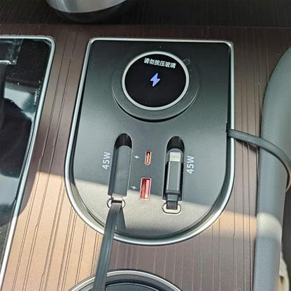 USB Hub Car Wireless Charger Mount for 2021 2022 2023 2024 2025 Toyota Sienna accessories, Mobile phone charger，45W Fast Charging Center Console Dash (Model B)