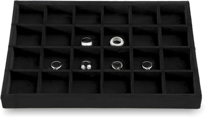 Earring Storage Organizer, Velvet Drawer Jewelry Organizer,Premium Earring Jewelry Box,Luxury Rock Storage,Black Jewelry Tray