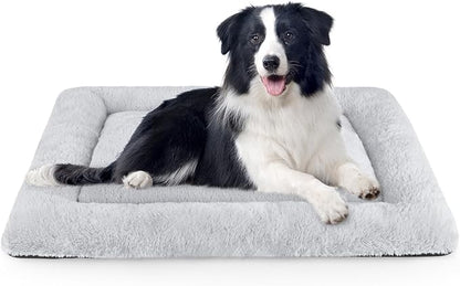 SIWA MARY Dog Bed Mat Soft Crate Pad Washable Anti-Slip Mattress for Large Medium Small Dogs and Cats Kennel Pad(35'' x 23'' Grey)