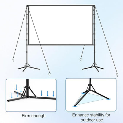 Projector Screen and Stand, GAINVANE 120 inch Portable Projector Screen Indoor