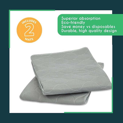 rocket & rex Premium Washable Pee Pads for Dogs, Waterproof & Reusable Puppy Pads for Potty Training, Whelping, Lining Crates & More, Guaranteed for up to 300 Washes, 22" x 22" (Pack of 2)