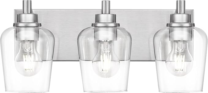 METWET Bathroom Light Fixtures, 3-Light Modern Vanity Light