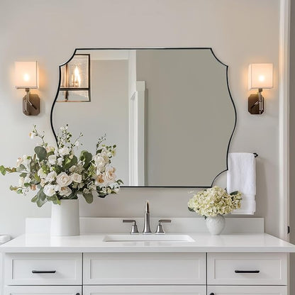 ANDY STAR Chrome Bathroom Mirror, 30x40 Inch Large Polished Chrome Mirror