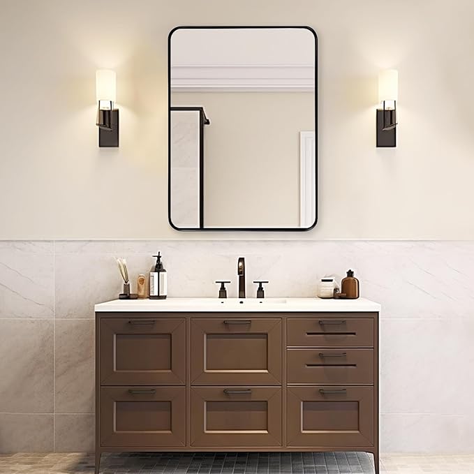 Fabuday Bathroom Mirror Over Sink 24x36 Black