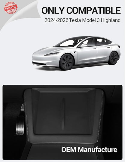 BASENOR 2026 Upgrade Center Console Wireless Charger Mat for 2024 2025 2026 Model 3 Highland Silicone Cover Wireless Charging Phone Pad [Proprietary Design] Interior Accessories