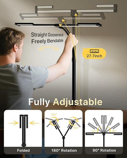 ONEMIX 42" LED Desk Lamp with Clamp, Architect Desk Light with Remote,