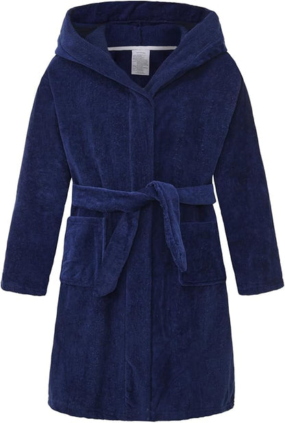 Fraprasty Boys Girls Hooded Robe Soft Touch Robe Kids Terry Cloth Cotton Spa Bathrobe Sleepwear 2-14 Years