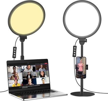 Anautin 10.5in LED Desk Ring Light, Video Conference Lighting