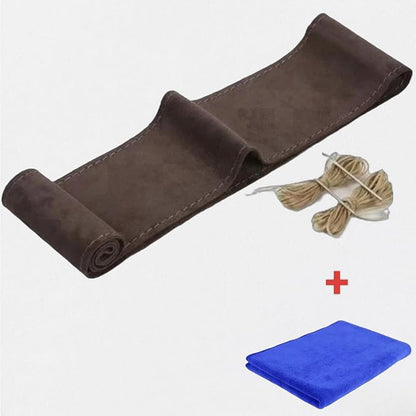 Steering Wheel Cover (Suede Leather), DIY Hand Sewn, Suitable for Both Men and Women, 15 inch Universal (Coffee Color)