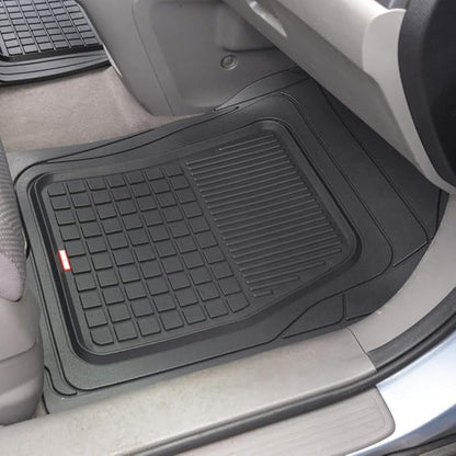 BDK Performance FlexTough 5-Piece Front & Rear Rubber Car Floor Mats & Cargo Liner For Cars SUVs Trucks Vans, All-Weather Heavy Duty Semi Custom Fit Trimmable Trim-To-Fit Deep Dish Protection Non-Slip