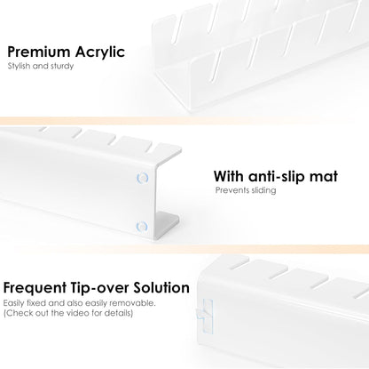 HAYVAN Hat Organizer for Baseball Caps 2024 New 2 PCS, No Install Acrylic Hat Holder for 14 Baseball Caps for Bedroom, Closet, Dresser (White)