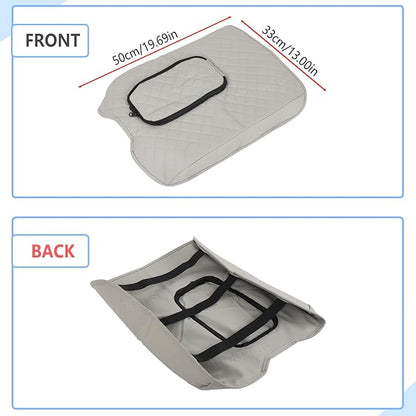 Aunginsy Leather Center Console Armrest Cover Compatible with Toyota Tundra 2014-2021, Car Middle Console Cushion Lid Pad Waterproof Protector, Armrest Seat Box Cover with Storage Bag Accessories