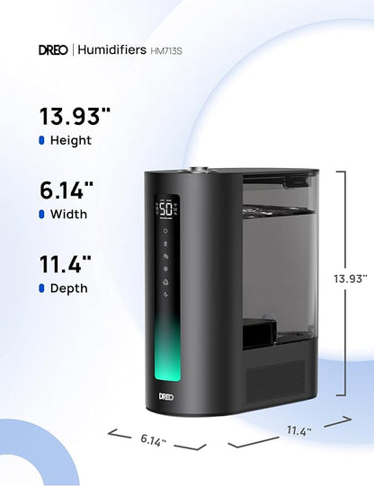 DREO 6L Humidifiers for Bedroom, Smart Warm & Cool Mist for Large Room