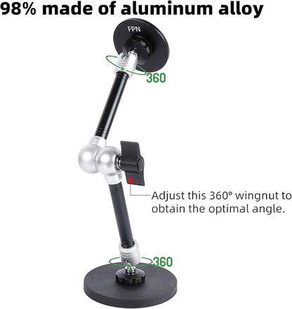 Dual Magnetic Phone Holder for Magsafe, Heavy Duty Phone Mount with 10" Long Magic Arm for Gym/Truck/Tractor/Forklift/Boat, Compatible with iPhone 16 15 14 13 12 Series, Magsafe Cases